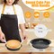 8" Round Cake Pan, 3PCS Nonstick Cake Pans with 100 PCS Parchment Paper, Carbon Steel Cake Baking Pans with Handle, Dishwasher Safe